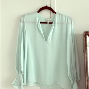 Joie Turquoise Silk Flutter Top